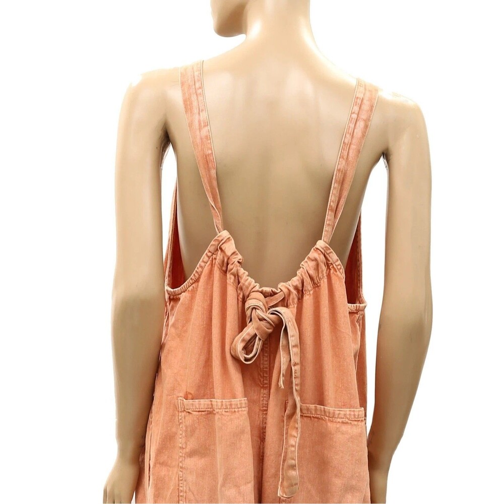 Free People We The Free Freebird Jumpsuit Dress Wide Leg Cotton Cozy S 288975 - Picture 9 of 9